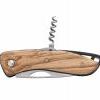 Aquaterra knife wooden handle single plain blade + corkscrew - Wichard